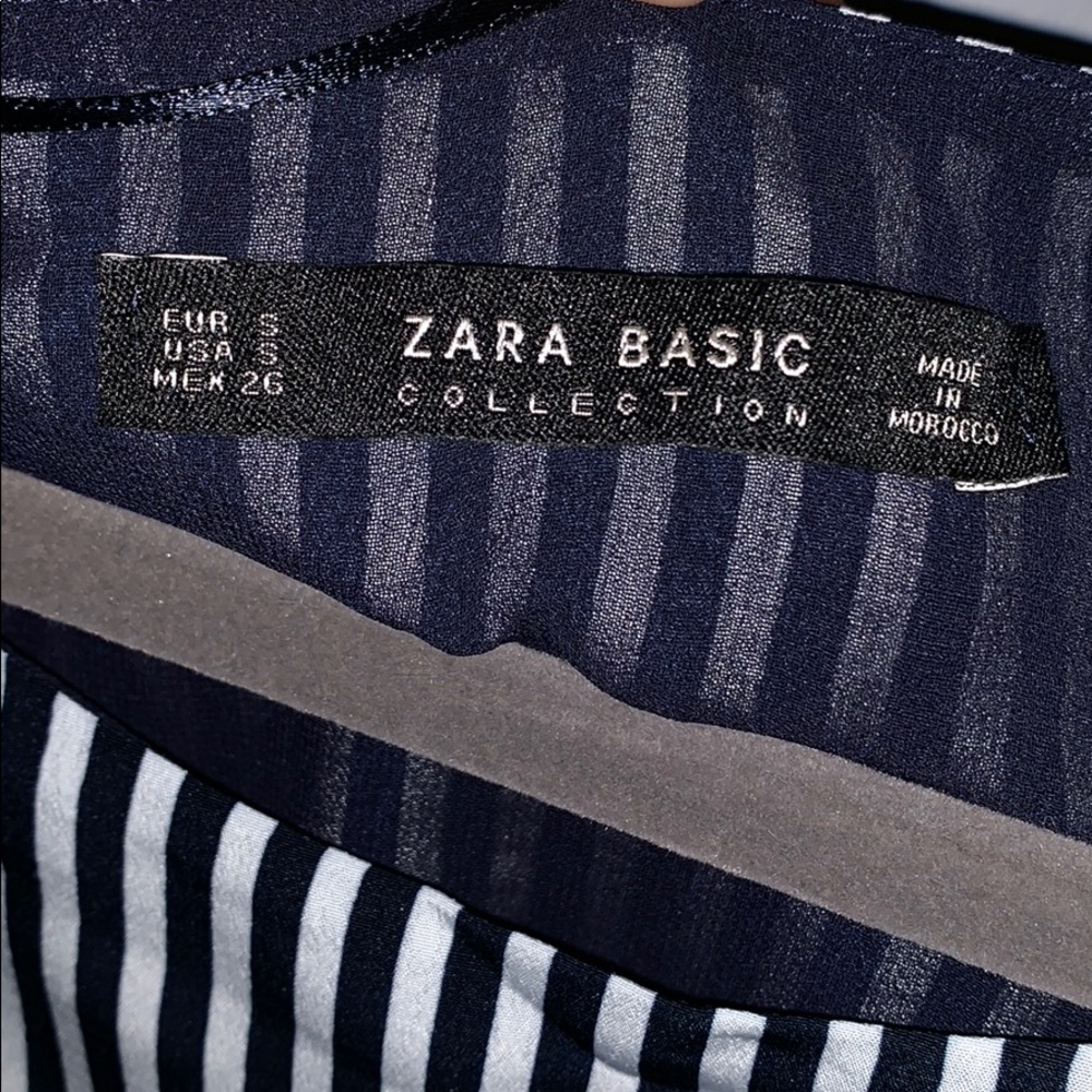 Zara Basic Collection pinstripe lace top - Picture 2 of 3